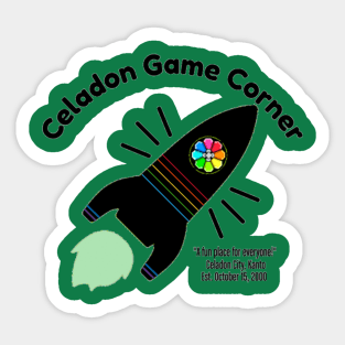 Celadon Game Corner Black Text Sticker